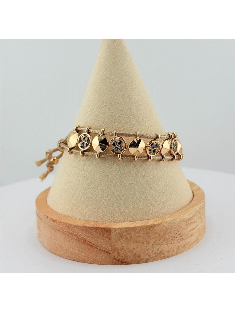 Bomb Party Adjustable Chord Bracelet - Reversible - Yellow Gold